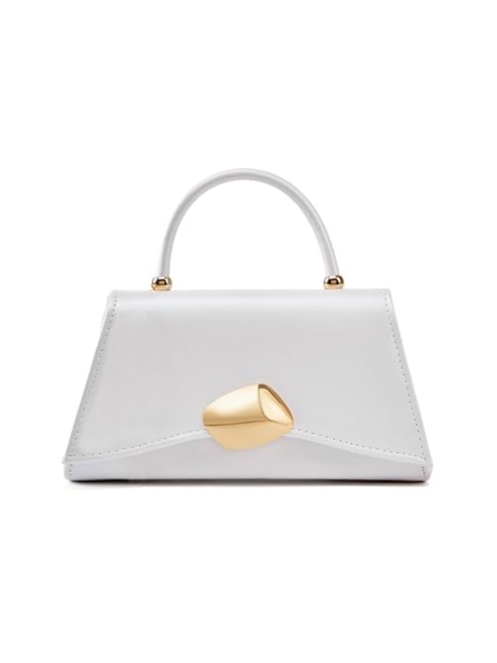 Womens Top-Handle Handbag Metallic PU Leather Vegan Evening Clutch Purse